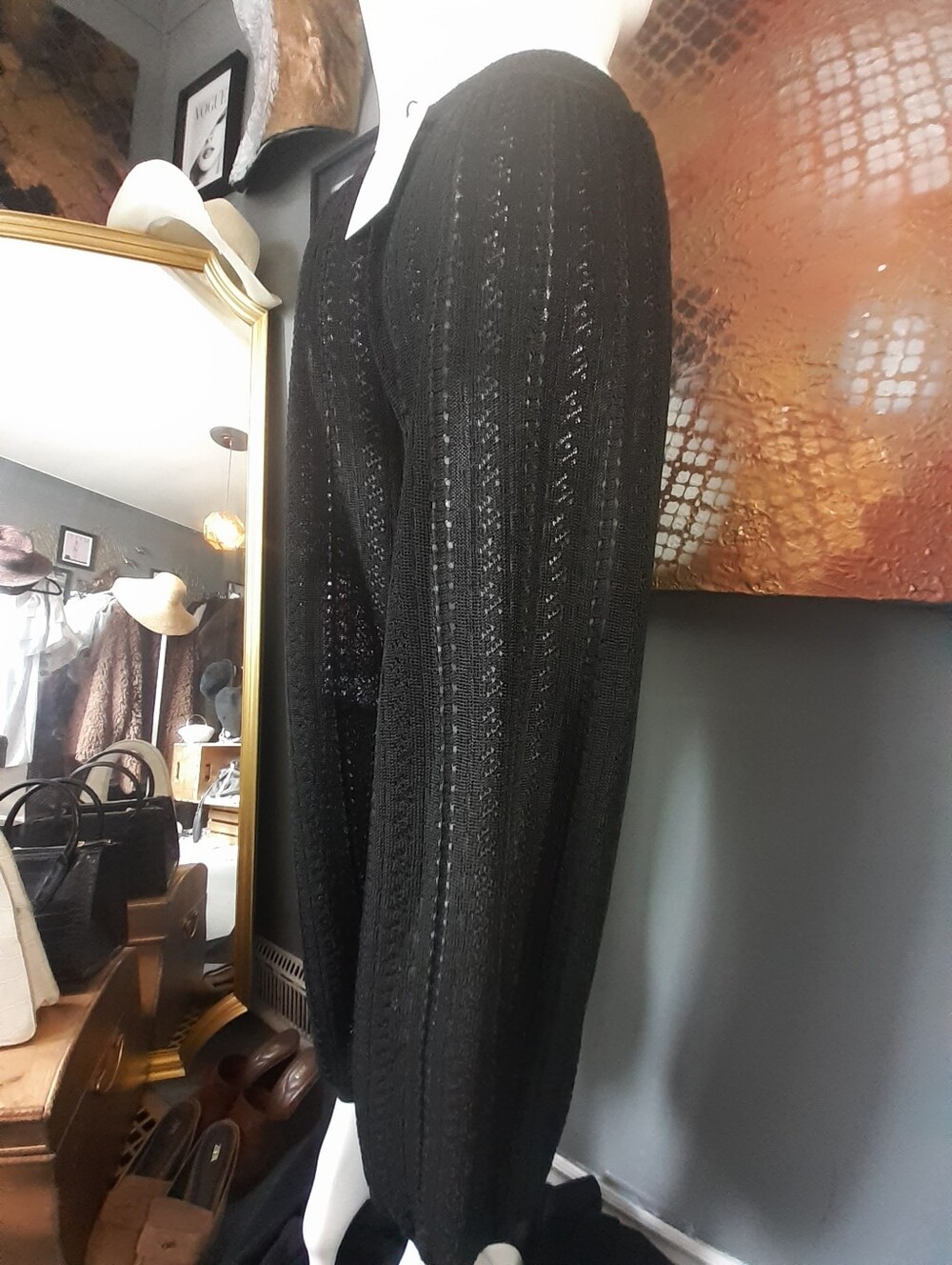 Zara Nwt Black Knit Lace Effect Baloon Cropped Pants - Picture 2 of 16